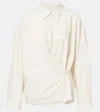 Lemaire Womens Twisted Long-sleeves Cotton And Silk Shirt Light Cream In Neutral