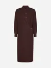 Lemaire Twisted Cotton Midi Dress In Cocoa Bean