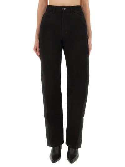 Lemaire Twisted Cotton Pants In Black