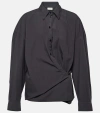 Lemaire Navy Straight Collar Twisted Shirt In Blue