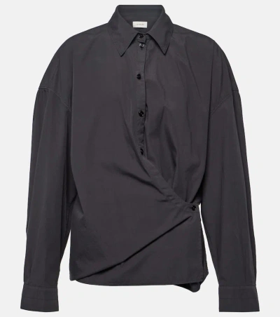 Lemaire Twisted Cotton Shirt In Blue