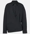 Lemaire Twisted Cotton Shirt In Blue