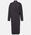 Lemaire Twisted Cotton Midi Dress In Blue