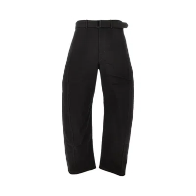 Lemaire 'twisted' Denim Pants With Belt In Black