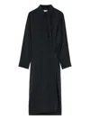 Lemaire Straight Collar Twisted Dress In Black