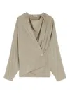 Lemaire Twisted Draped Blouse In Neutral