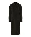 Lemaire Purple Straight Collar Twisted Midi Dress In Black