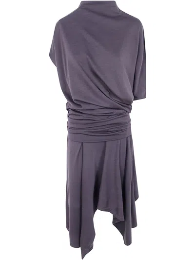 Lemaire Twisted Dress In Blue
