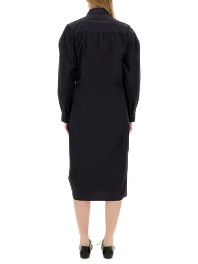 Lemaire Twisted Silk-blend Dress In Black