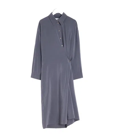 Lemaire Twisted Dress In Gray