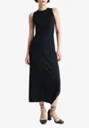 Lemaire Twisted-hem Midi Dress In Black