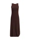 Lemaire Twisted Hem Midi Dress In Dark Cherry