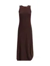 Lemaire Twisted Hem Midi Dress In Dark Cherry