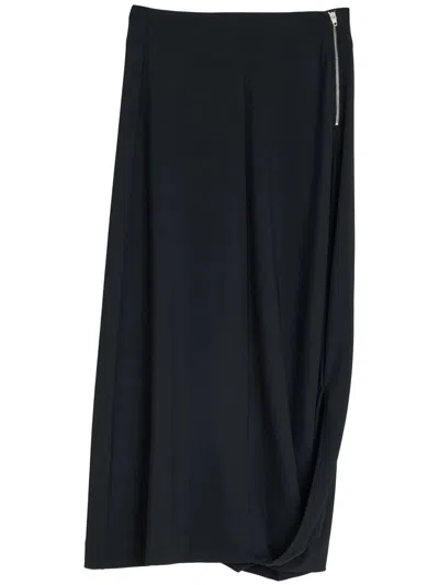 Lemaire Twisted Hem Skirt In Black