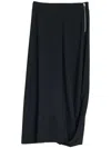 Lemaire Twisted Hem Skirt With Asymmetric Slit In Black