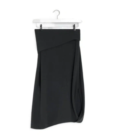 Lemaire Twisted-hem Skirt In Black