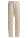 Lemaire Contemporary Twisted Denim Trousers In Neutral