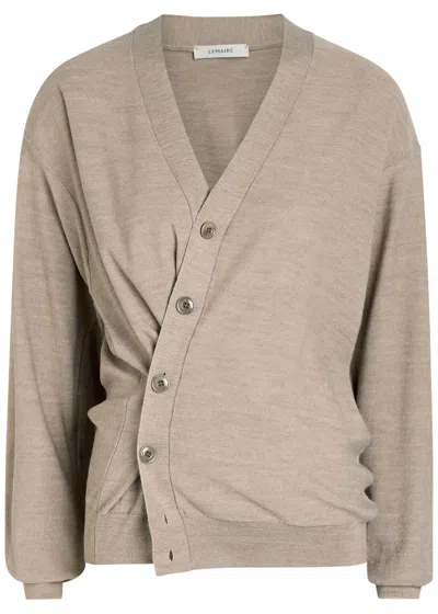 Lemaire Twisted Knit Cardigan In Brown