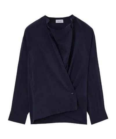 Lemaire Twisted Long-sleeved Shirt In Black