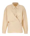 Lemaire Off-white Twisted Shirt In Nude