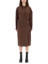 Lemaire "twisted" Midi Dress In Brown