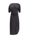 Lemaire Twisted Midi Dress In Gray