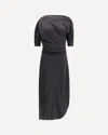 Lemaire Twisted Midi Dress In Gray