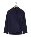 Lemaire Twisted Neckline Shirt In Black