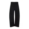 Lemaire Twisted Belted Black Cotton Pants In Black