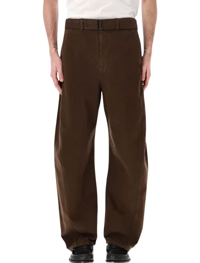 Lemaire Twisted Pants In Brown