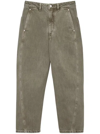 Lemaire Cropped Twisted Jeans In Green