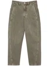 Lemaire Cropped Twisted Jeans In Olive