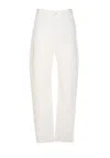 Lemaire Wide Leg Trousers With Side And Back Pockets In White