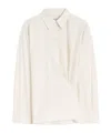 Lemaire Womens Twisted Long-sleeves Cotton And Silk Shirt Light Cream In White