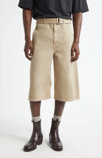 Lemaire Bermuda In Denim Beige  Uomo