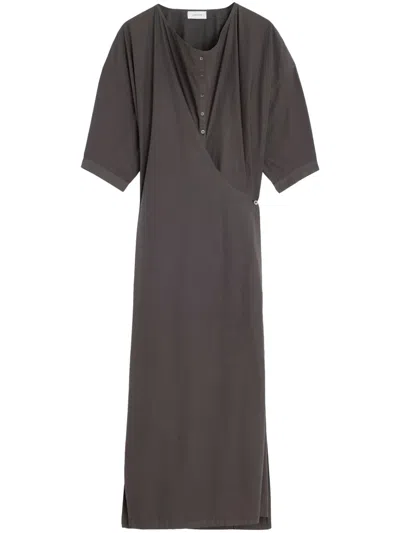 LEMAIRE TWISTED SHORT-SLEEVE MAXI DRESS