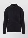 Lemaire Black Straight Collar Twisted Shirt In Blue