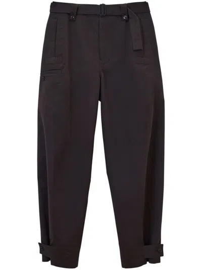 Lemaire Twisted Tapered Trousers In Brown