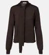 Lemaire Knitwear With Attached Scarf And Button Detail In Brown