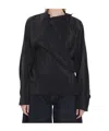 Lemaire Draped Crewneck Top Featuring Pleats In Black