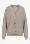Lemaire Twisted Wool-blend Cardigan In Brown
