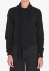 Lemaire Twisted Cardigan With Scarf In Black