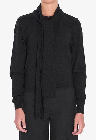 Lemaire Twisted Wool-blend Cardigan In Gray