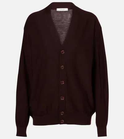 Lemaire Twisted Wool-blend Cardigan In Purple