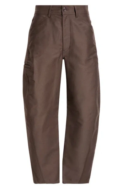 Lemaire Twisted Workwear Trousers In Brown
