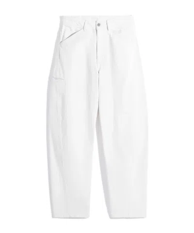 Lemaire Belt-loop Multiple-pockets Jeans In White