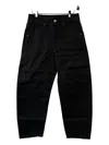Lemaire Twisted Wide Leg Trousers With Contrast Stitching In Black