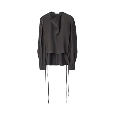 Pre-owned Lemaire Two Layers Blouse 'licorice' | Tan | Women's Size 34