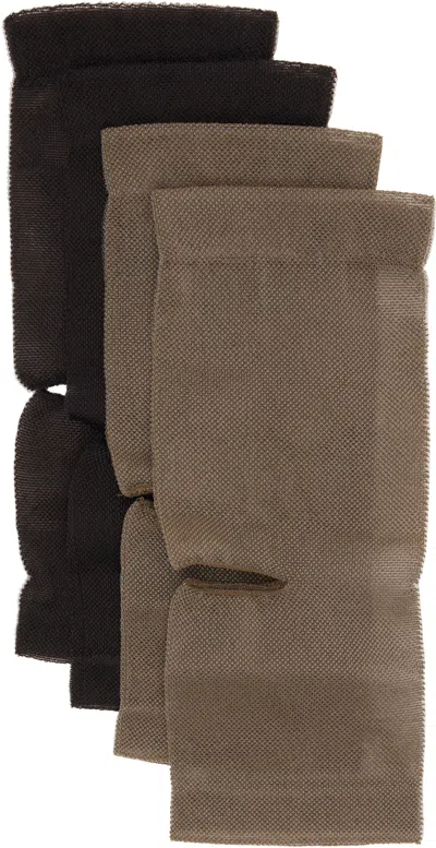 Lemaire Two-pack Brown & Khaki Tulle Gaiter Socks