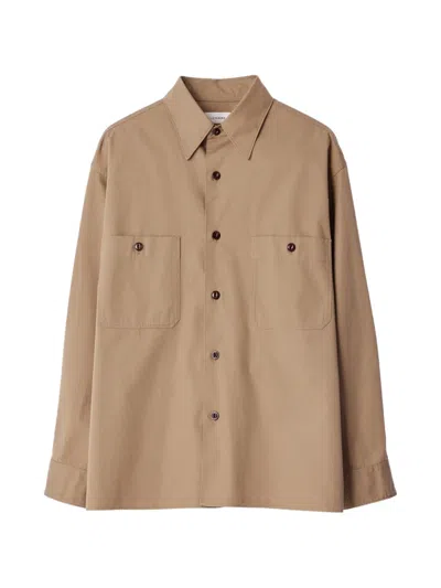 Lemaire Two-pocket Shirt In Light Cotton Twill In Multi